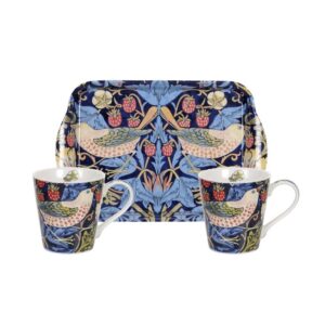 Portmeirion Home & Gifts Strawberre Dieb Blauer Tassen & Tischettenset, 3 Stück (Pack of 1)