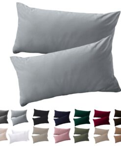 Kissenbezug 40x80 Grau - bügelfrei & knitterfrei für dein Comfort-Sleep Set mit Reißverschluss