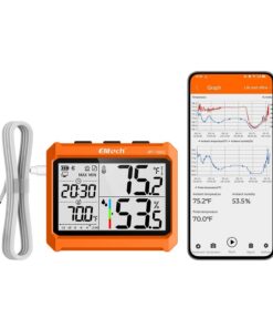 Elitech Temperatur- und Luftfeuchtigkeits-Datenlogger mit Bluetooth, -10–50 °C, 5000 Datenpunkte & Alarmfunktion, 4,5" D