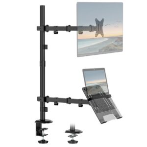 WORLDLIFT Monitor Halterung für 17-32 Zoll LCD LED Bildschirm und 10-15 Zoll Laptop - Neigbar, Drehbar, Höhenstellbar, M
