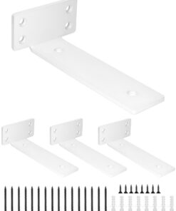 QWORK® Unsichtbare Wandregalhalterung 75 KG Tragkraft - Weiß | QWORK® 15cm Wandregalhalterung 75 KG Tragkraft - Weiß |