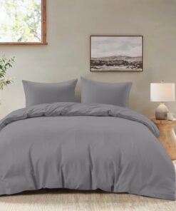 Dreamzie - Bettwäsche Anthrazit Set – Weich & Pflegeleicht für Ihr Bett - 200x200cm mit 2 Kissenbezüge 80x80 cm - Oeko-T