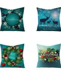 Moonlee Weihnachten Kissenbezug 4er Set CH-1121 Moonlee Velvet Dekor Kissenbezug 80x80cm CH-1121 Moonlee Quadrat Sofakis