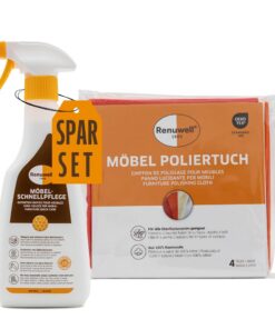 Renuwell Schnellpflege für Möbel & Polierbereich - Effektive Reinigung und Politur - Holz, Kunststoff & Metall - 500 ml