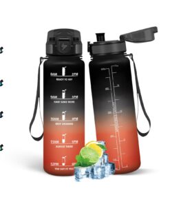 HoneyHolly Wasserflasche 500ml Auslaufsicher mit Zeitmarkierung für Kinder Sport Schule