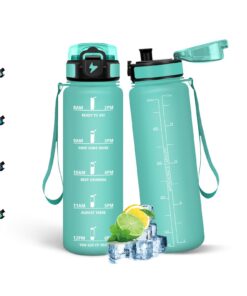 HoneyHolly Wasserflasche 500ml Auslaufsicher mit Zeitmarkierung für Kinder Sport