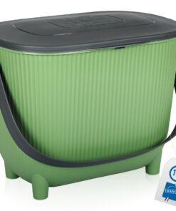 Premium Komposteimer für Küche mitaktiv Kohlefilter und großem Suchinteresse (10L, Grün/Dunkelgrau) Komposteimer Küche