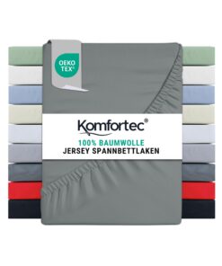 Komfortec Spannbettlaken 100% Baumwolle – Weich, Atmungsaktiv & Hautfreundlich – Oeko-Tex Zertifiziert – Für Boxspring,