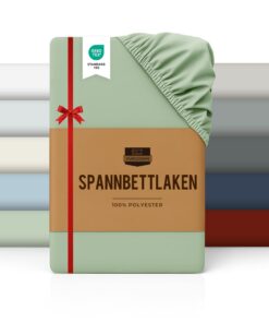 Puredown spannbettlaken 140x200cm mikrofaser atmischbar oeko-tex zertifiziert DH2224 green grün