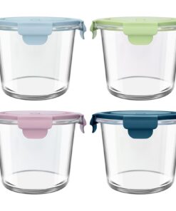 Meal Prep Gläser 4er Set - 710ml Luftdichte Glasschüssel to Go