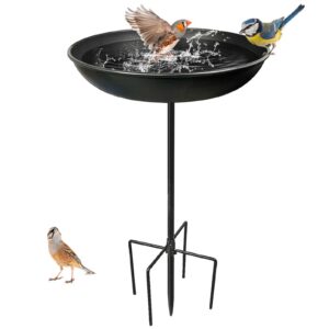 Bseical Winterfest Vogeltränke Stehend für den Garten Spa-Vogelfutterstation Metall 5 Erdspieß