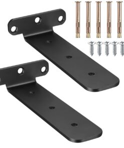 2 Stk Schwarz 20 cm Schwerlast Wandregalhalterung für Wohnzimmer Küche Esszimmer | Unsichtbar Metall 20 cm Schwerlast W