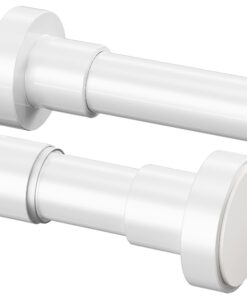 1 Stück Duschstange ohne Bohren Edelstahl Einstellbar für Badezimmer und Balkon, Weiß (70-120cm, φ25mm)