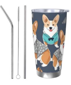 590 ml vacuumisolierter Corgi Hunde befeuchteter Edelstahl Tumbler-langwellig isoliert