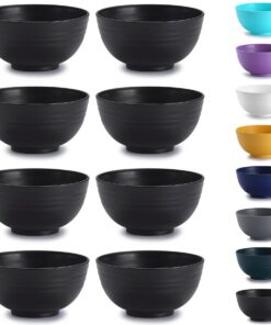 Kyraton Unzerbrechliche Plastik Müslischüssel 8er, spülmaschinenfest für Reisnudelsuppe und Salat