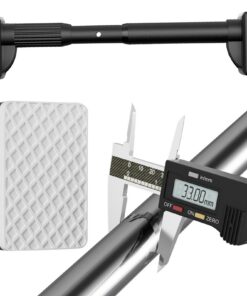 Gardinenstange ohne Bohren, verstellbar 410–500 cm, rutschfeste Duschvorhangstange (schwarz) Gardinenstange verstellbar