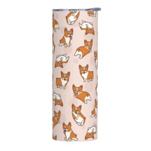 Makachen Dog Corgi Edelstahl Vakuumisoliert 590 ml Kaffeebecher - Ideal für Zuhause, Büro und Sport! | Makachen Dog Cor
