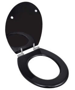 ZEYUAN Absenkautomatik Toilettensitz, Design Klodeckel, Schwarz für WC