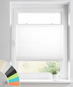 Plissee Klemmfix Jalousien Weiß 90x130cm OEKO-TEX Fensterrollo Sichtschutz