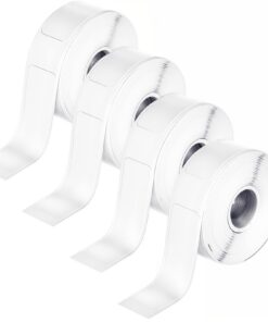 4 Rollen White Thermal Etiketten für Schule, Zuhause und Büro,40mm x 12mm Thermal Label Roll,Self-adhesive L11/L12/911/P