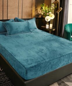 Luofanfei Petrol Flauschspannbettlaken 100x200 cm Warme Kuschelbettlaken für Boxspringbett Winter OEKO-TEX STANDARD 100