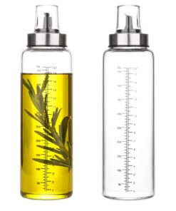 Hotder Ölflasche Essigflasche 500ml 2er Pack - Glasölspender mit klarer Skala - BBQ & Kochdispenser