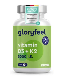 K2VITAL® Vitamin D3 K2 5000 IE - Premium Dosierung, 2+ Jahre, Hochdosiert, Laborgeprüft