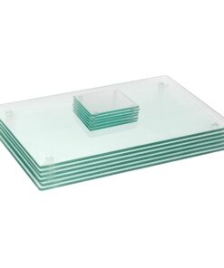 Harbour Housewares Glas-Tischematen & Untersetzer Set Klar 40x30cm 12pc