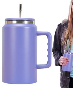 50 Oz Isolierter Tumbler mit Strohhalm für Heißgetränke und Kaffee, perfekt für Outdoor-Aktivitäten und Trekking, hohe K