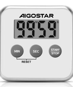 Aigostar Timer - Digitaler Küchentimer für Kochen mit Großem LCD-Display und Magnet, zum Kochen, Studieren, Sport