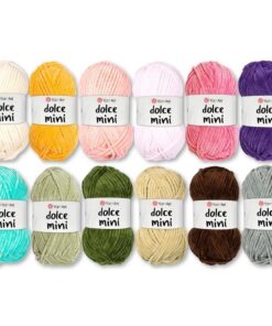 Frida's Wollhaus YarnArt 12 x 30g Chenille Wolle Garn für Amigurumi Häkeln (Dolce Mini Set)