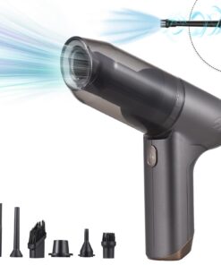 Kleiner Staubsauger mit Mehreren Düsen für Auto und Zuhause (Grey) Tragbarer Kabelloser Staubsauger mit Hochleistungs-
