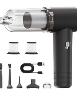 Akku Handstaubsauger 12000Pa Auto Staubsauger für Auto & Haushalt Tierhaar-Reinigung 5200mAh Akku USB-Aufladung 3-in-1 2