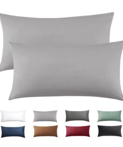 Kissenbezug 100% Baumwolle - Weich Atmungsaktiv und Langlebig, Oeko-TEX Zertifiziert - Hellgrau 40x80 cm - Kissenbezug m
