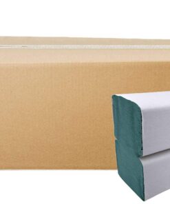 Falthandtücher Grün Premium | 5.000 Blatt | Ideal für Gastronomie und Krankenhäuser | Recycling 1-lagig 25 x 23 cm | Pre