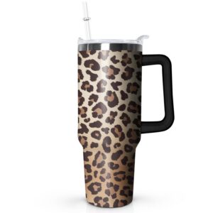 Ceovfoi Reisebecher mit Griff und Leopardenmuster, ideal für Frauen, 1,2 l Wasserflasche, perfekte Dekoration und Gesche