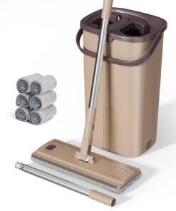 Masthome 2-in-1 Putzeimer mit Wischmop Braun für Hartholz Nutzung im Hausessel einer Familie
