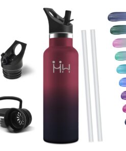 HoneyHolly Edelstahl Thermosflasche 750ml BPA-Frei Auslaufsicher Doppelwandig mit Strohhalm Kohlensäure Geeignet