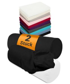 Npluseins 2er Pack Bezüge Schwarz - für Sofa - praktische Größe 40 x 15 cm - OEKO-TEX Standard 100