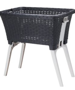 Spetebo Schwarz Wäschebox 60 x 40 cm - für diewhole Familie - ideal für die Waschraumausstattung -(recycelbar)