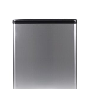 Curver Deco Bin Slim 52 l für Küche Silber Schwarz 2 Städe 486 x 615 x 284 mm