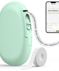 SUPVAN E10 Etikettendrucker für Home-Office mit wasserdichten Etiketten (15 mm x 6 m), Bluetooth tragbares Etikettierger