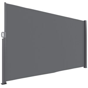 Outsunny Balkonmarkise ausziehbar Dunkelgrau 300x180cm windschutz