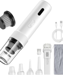 Topipop Handstaubsauger - 21000Pa starkes Saugkraft & wiederaufladbare Akku, ideal für Haus & Auto, mit Waschbarer Filte