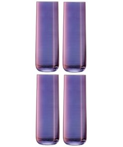 LSA International Aurora Highball Gläser, 420 ml, Polarviolett, handbemalte Gläser,㎜ für Hemmungslose Getränkekonsumtion
