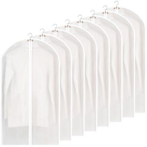 Hochwertiger Kleidersack 8 Stück, Kleid Organizer für Anzüge und Wintermantel, Transparent Reißverschluss-Schutzschale 6