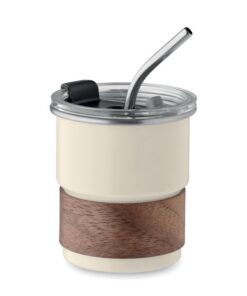 Nachhaltiger Thermobecher 260 ml recycelter Edelstahl, Einwandiger Coffee-to-go Becher mit auslaufsicherem Deckel & Edel