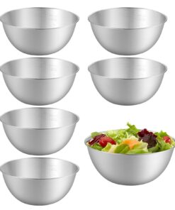 Edelstahl Schüssel Set 6 Stück, Spülmaschinenfest, für Müslischale und Snacks, mit Messmarken (0.7 L, Ø 16.8 cm) Edels