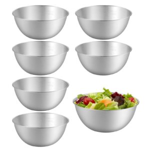 Edelstahl Schüssel Set 6 Stück, Spülmaschinenfest, für Müslischale und Snacks, mit Messmarken (0.7 L, Ø 16.8 cm) Edels
