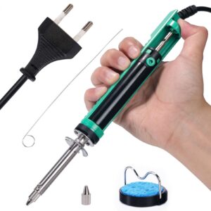 YIHUA 929D-V Elektrisches Vakuum Entlötkolben-Sauger für Durchstecklötungen mit kürzerem Ladegriff und Entlötdüsen (EU P